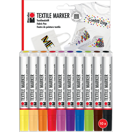 Marabu Textilmarker "Textile Marker", 10er Set