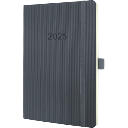 sigel Buchkalender Conceptum 2026, ca. DIN A5, grau
