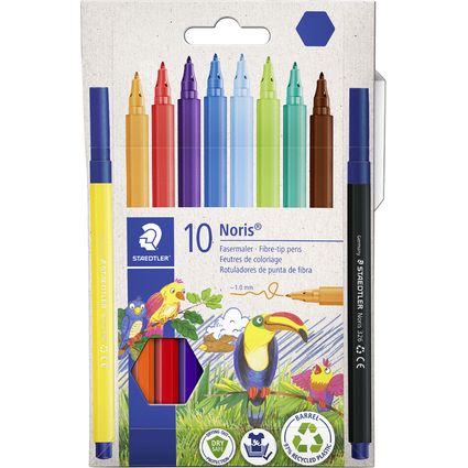 STAEDTLER Fasermaler Noris, 10er Kartonetui