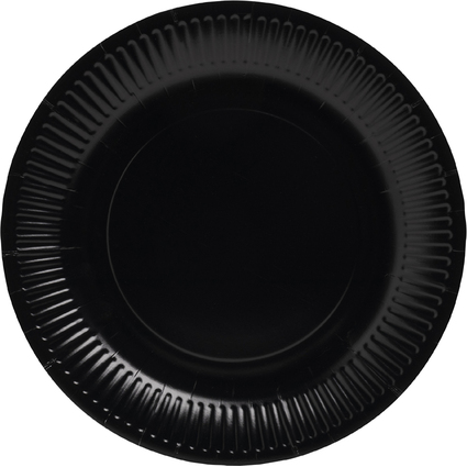 PROnappe Papp-Teller, rund, 230 mm, schwarz