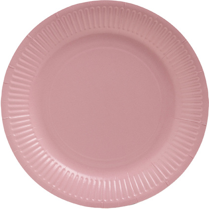 PROnappe Papp-Teller, rund, 230 mm, rosa