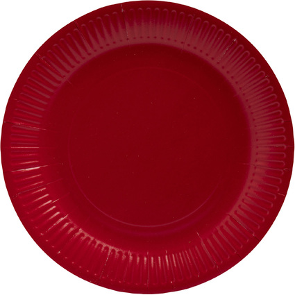 PROnappe Papp-Teller, rund, 230 mm, rot