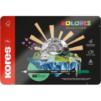 Kores Dreikant-Buntstifte "KOLORES SELECTION", 50er Etui