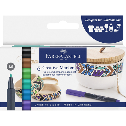 FABER-CASTELL Creative Marker, 6er Etui "Fairy forest"