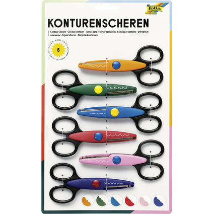 folia Konturenscheren-Set, 6 Stck, sortiert