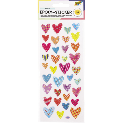 folia Epoxy-Sticker HEARTS, 3D-Effekt