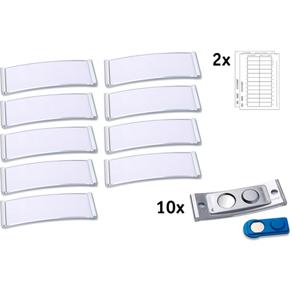 AVERY Zweckform Namensschild, 68 x 22 mm, silber, 10er Set