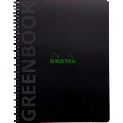 RHODIA Collegeblock GREENBOOK, DIN A4+, kariert, schwarz