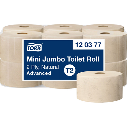 TORK Minirollen-Toilettenpapier Jumbo, 2-lagig, natur, 170 m