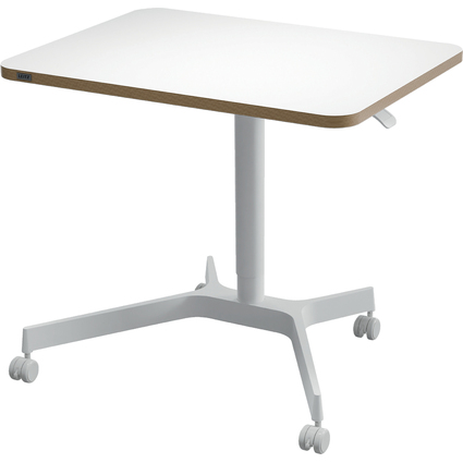 LEITZ Sitz-Steh-Schreibtisch Ergo Compact, wei, mit Rollen