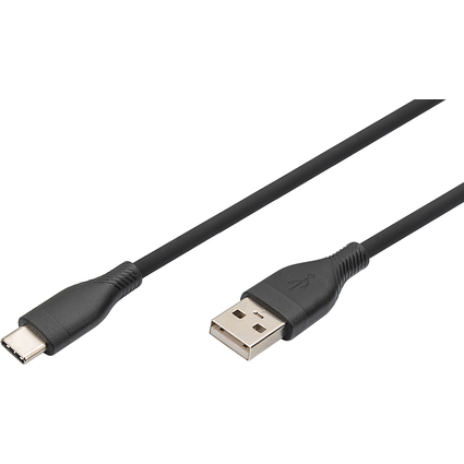 DIGITUS USB 2.0 Silikon-Anschlusskabel, USB-C - USB-A, 0,5 m