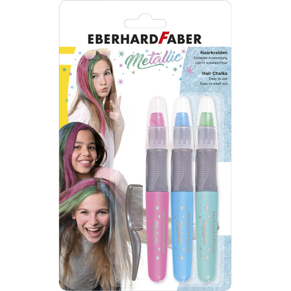 EBERHARD FABER Haarkreide-Set Metallic, 3er Set