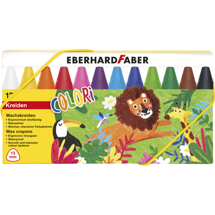EBERHARD FABER Dreikant-Wachsmalkreide COLORI,12er Kartonbox
