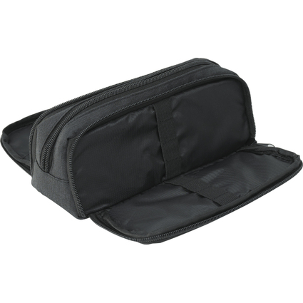 EBERHARD FABER Schlamper-Etui, 3 Fcher, anthrazit/schwarz