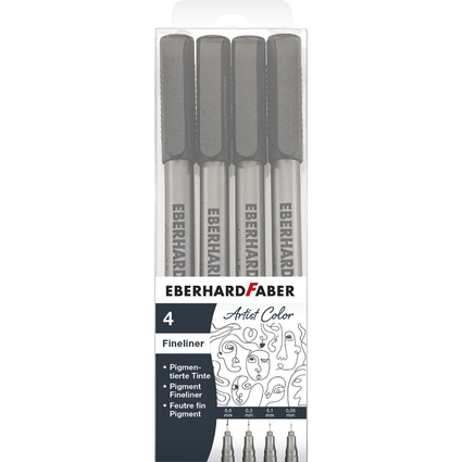 EBERHARD FABER Pigmentliner, schwarz, 4er Etui