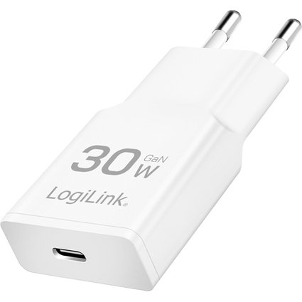 LogiLink USB-Steckdosenadapter, 1x USB-C (PD), 30 Watt, wei