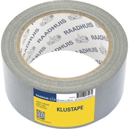 RAADHUIS Gewebeband, 50 mm x 50 m, silber