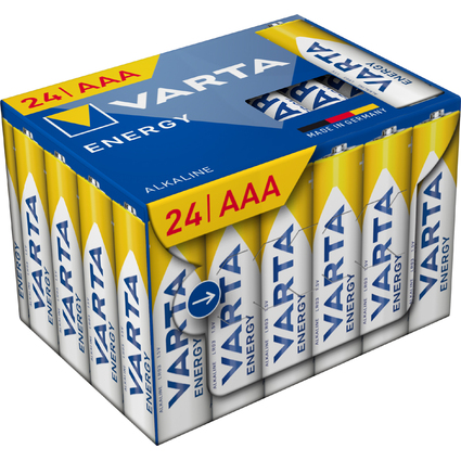VARTA Alkaline Batterie Energy, 24er Cube Pack, Micro AAA