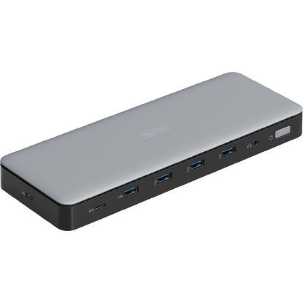 DIGITUS Docking Station, USB-C, 13-Port, grau / schwarz
