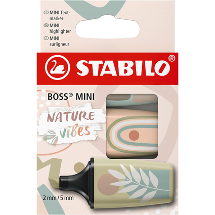 STABILO Textmarker BOSS MINI Naturevibes, 3er Kartonetui