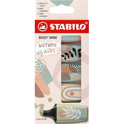 STABILO Textmarker BOSS MINI Naturevibes, 5er Kartonetui