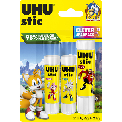 UHU Klebestift stic SONIC, 21 g + 2x 8,2 g, Blister