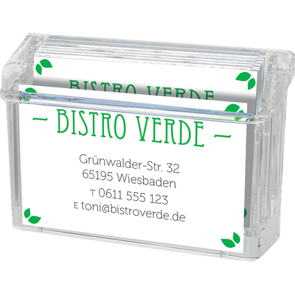 deflecto Visitenkarten-Box "Grab-a-Card", glasklar