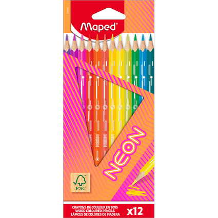Maped Dreikant-Buntstift NEON, 12er Kartonetui