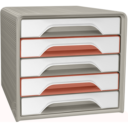 CEP Schubladenbox Smoove Terra Nova, 5 Schbe, wei / bunt