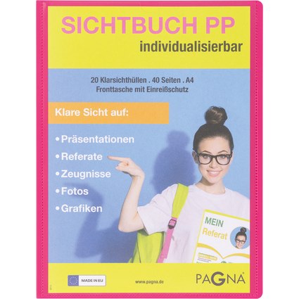 PAGNA Prsentations-Sichtbuch "School", DIN A4, dunkelrosa