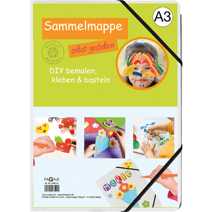 PAGNA Eckspannermappe "DIY", DIN A3, Karton, wei