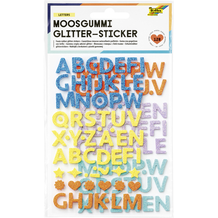 folia Moosgummi Glitter-Sticker LETTERS