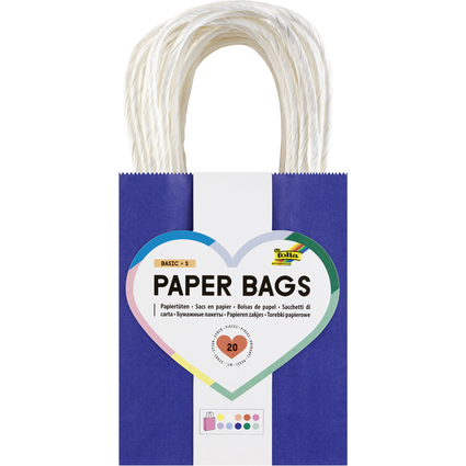 folia Papier-Tragetaschen BASIC, Gre: S, farbig sortiert