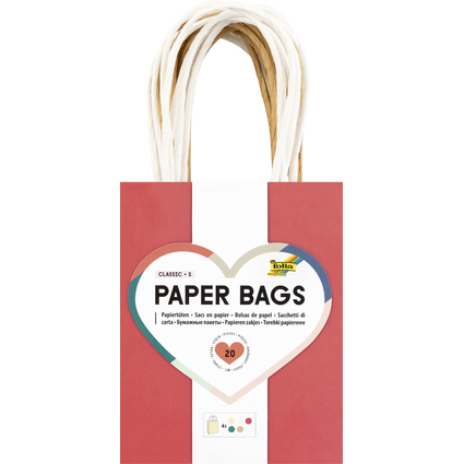 folia Papier-Tragetaschen CLASSIC, Gre: S, farbig sortiert