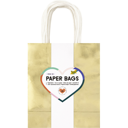 folia Papier-Tragetaschen GOLD GLNZEND, Gre: M