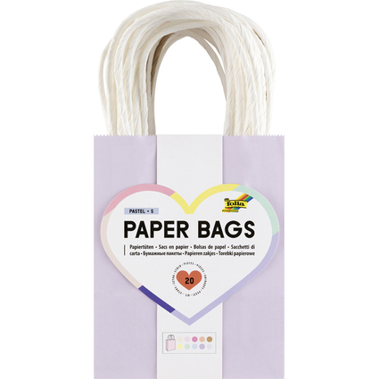 folia Papier-Tragetaschen PASTELL, Gre: S, farbig sortiert