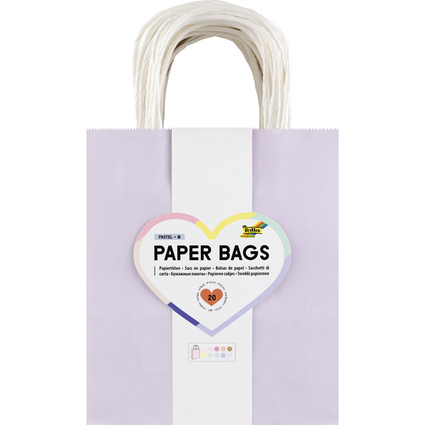 folia Papier-Tragetaschen PASTELL, Gre: M, farbig sortiert