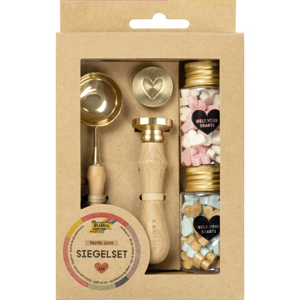 folia Siegel-Set PASTEL LOVE, inkl. Holzgriff