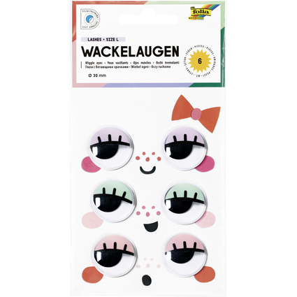 folia Wackelaugen LASHES, Gre L, selbstklebend