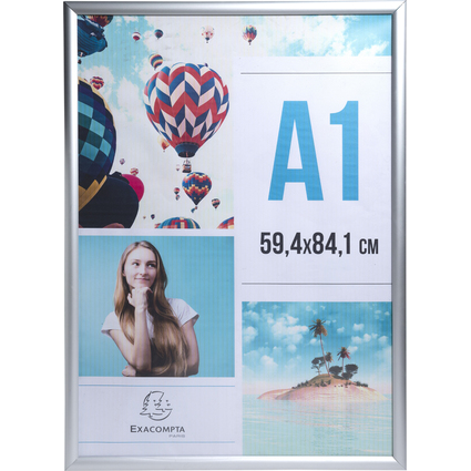 EXACOMPTA Plakatrahmen, DIN A1, silber eloxiert