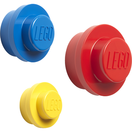 LEGO Garderobenhaken-Set WALL HANGER SET, gelb/blau/rot