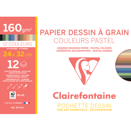 Clairefontaine Knstlerpapier " Grain", 240 x 320 mm
