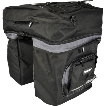 FISCHER Fahrrad-Gepcktrgertasche, 3-fach, schwarz