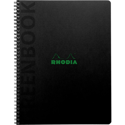 RHODIA Collegeblock GREENBOOK, DIN A5+, kariert, schwarz