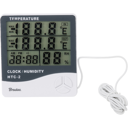 Bradas Wetterstation mit Auentemperatursensor WHITE LINE
