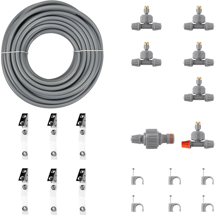Bradas Garten-Sprhnebel-Set WHITE LINE, 8 m
