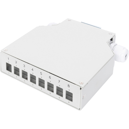 DIGITUS Hutschienen Spleibox fr 8 LC/DX Kupplungen, grau