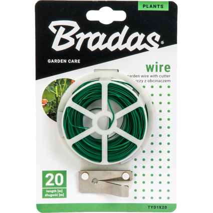 Bradas Bindedraht mit Drahtschneider, 30 m, grn