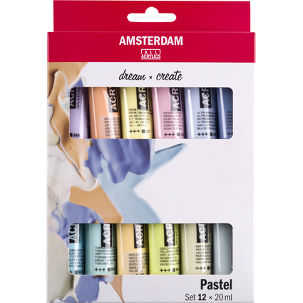 ROYAL TALENS Acrylfarbe AMSTERDAM Pastell, 12 x 20 ml