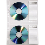 hama CD-/DVD-Hülle, din A4, PP, für 2 CD's, transparent